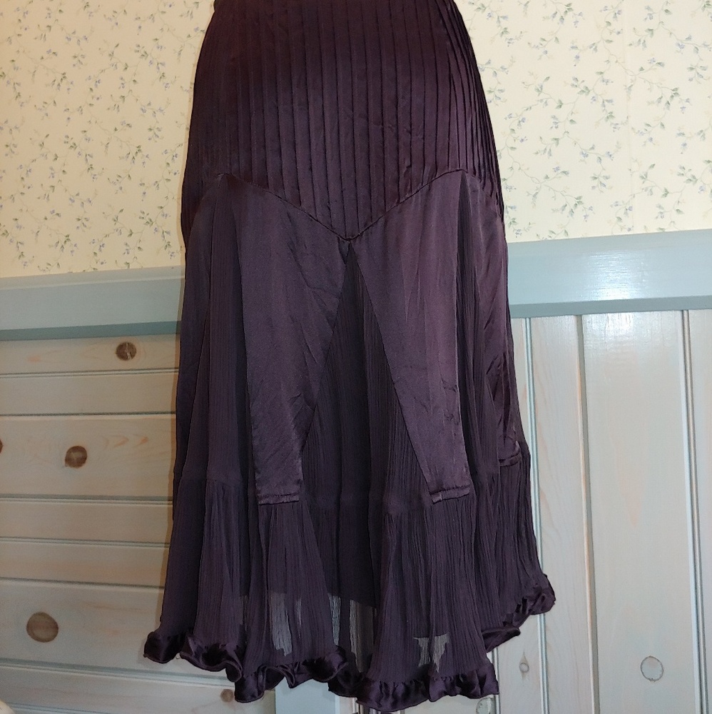 Banana Republic chocolate brown silk skirt